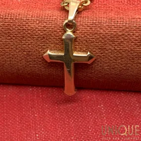 14k Cross Charm With Pointed Tips