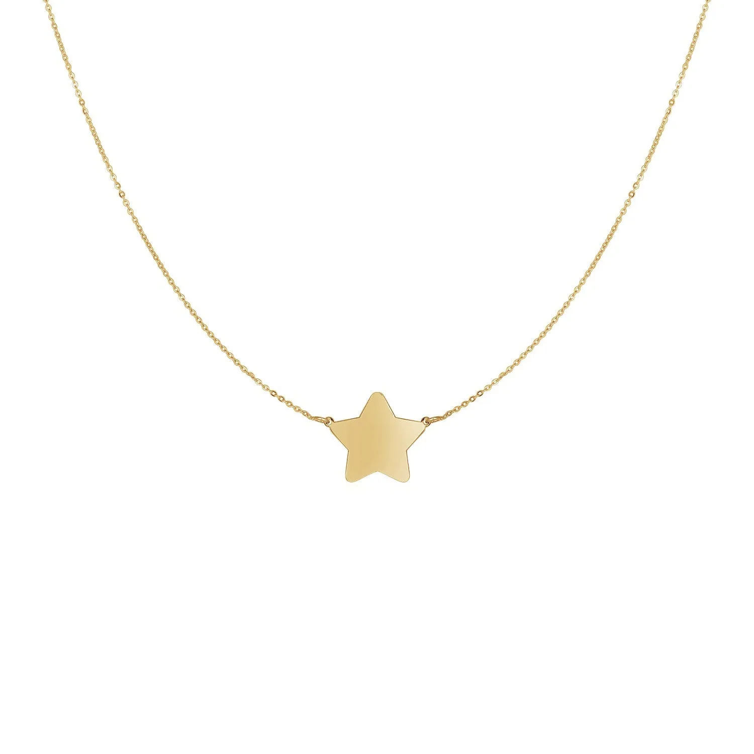 14k Yellow Gold Necklace with Five Pointed Starrx69393-18-rx69393-18