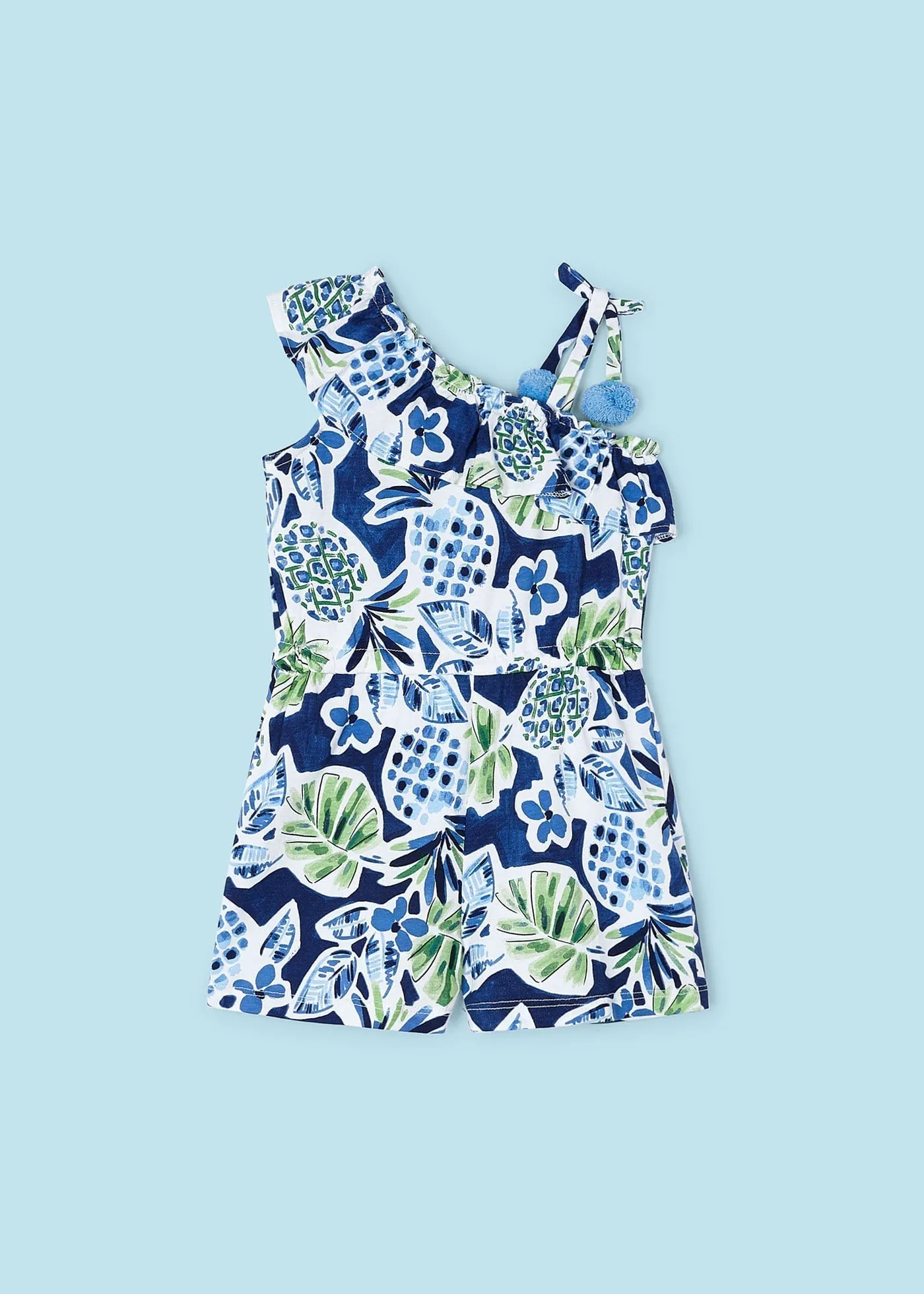 3864 - Printed romper for girl - Ink