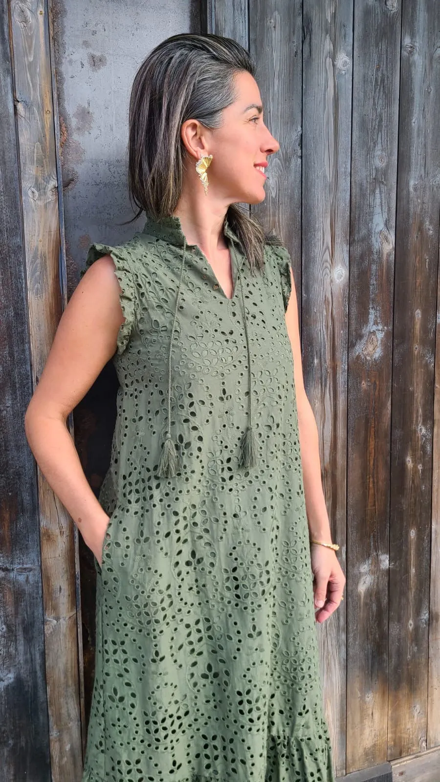 6839 Khaki Green Dress