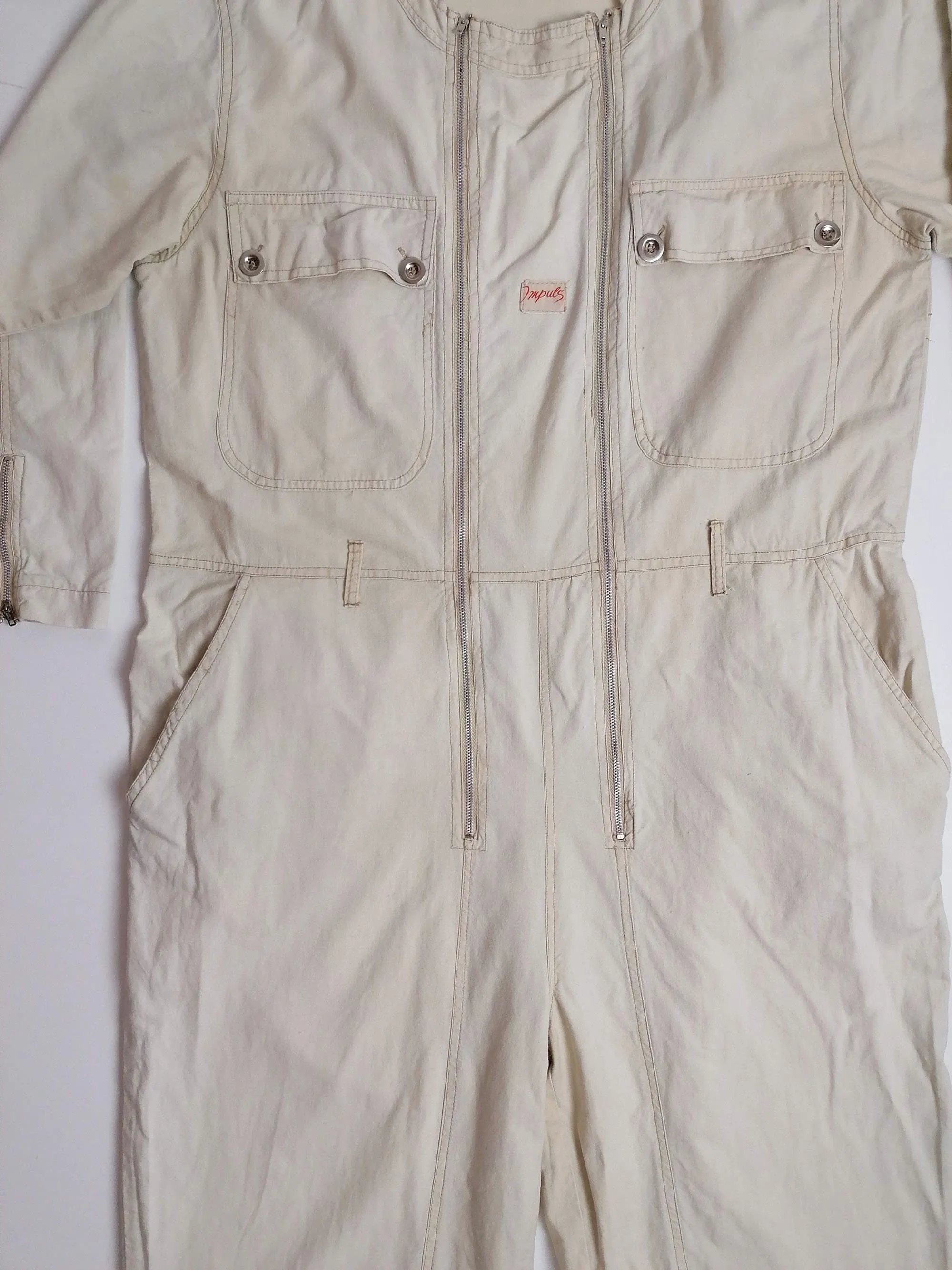 90's IMPULS H&M Beige Cream Jumpsuit - size M / 38