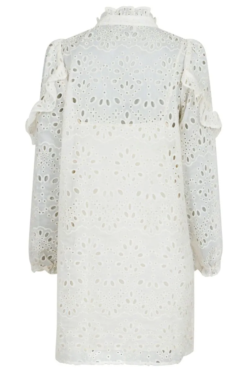 Abby Embroidery Dress | Ivory | Kjole fra Neo Noir