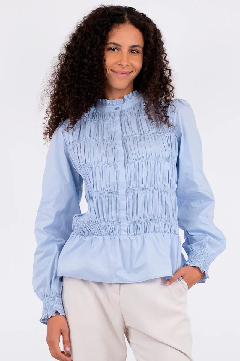 Alaska Smock Blouse | Light Blue | Skjorte fra Neo Noir