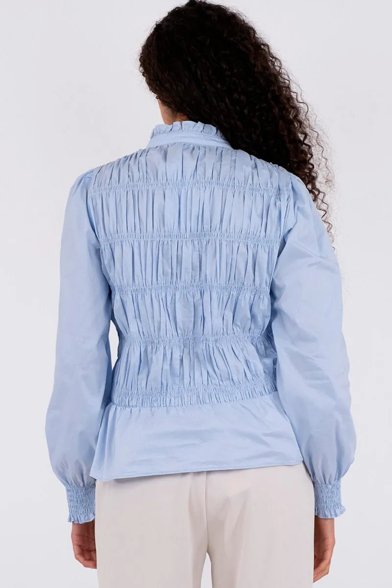 Alaska Smock Blouse | Light Blue | Skjorte fra Neo Noir