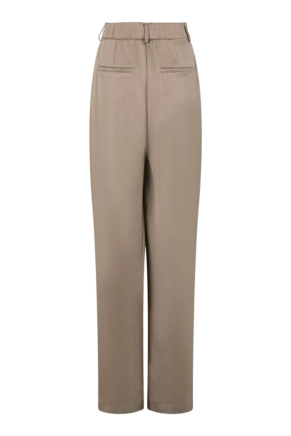 Alessandra Heavy Sateen Pants | Dark Taupe | Bukser fra Neo Noir