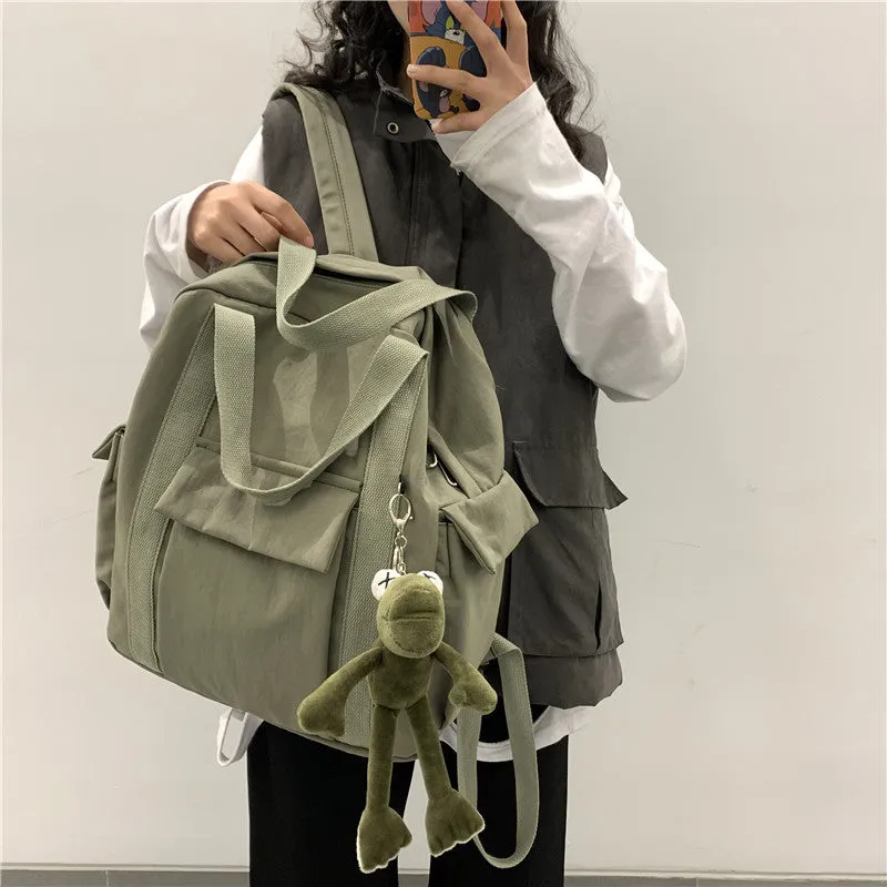 Anything But Basic Double Handle Canvas School Backpacks