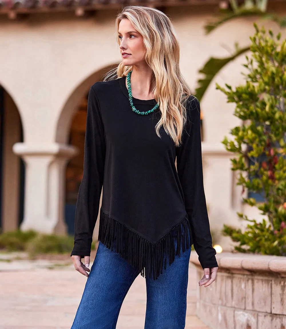 Asymmetric Fringe Top