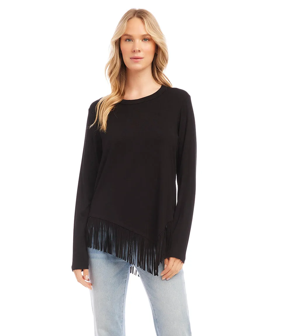 Asymmetric Fringe Top