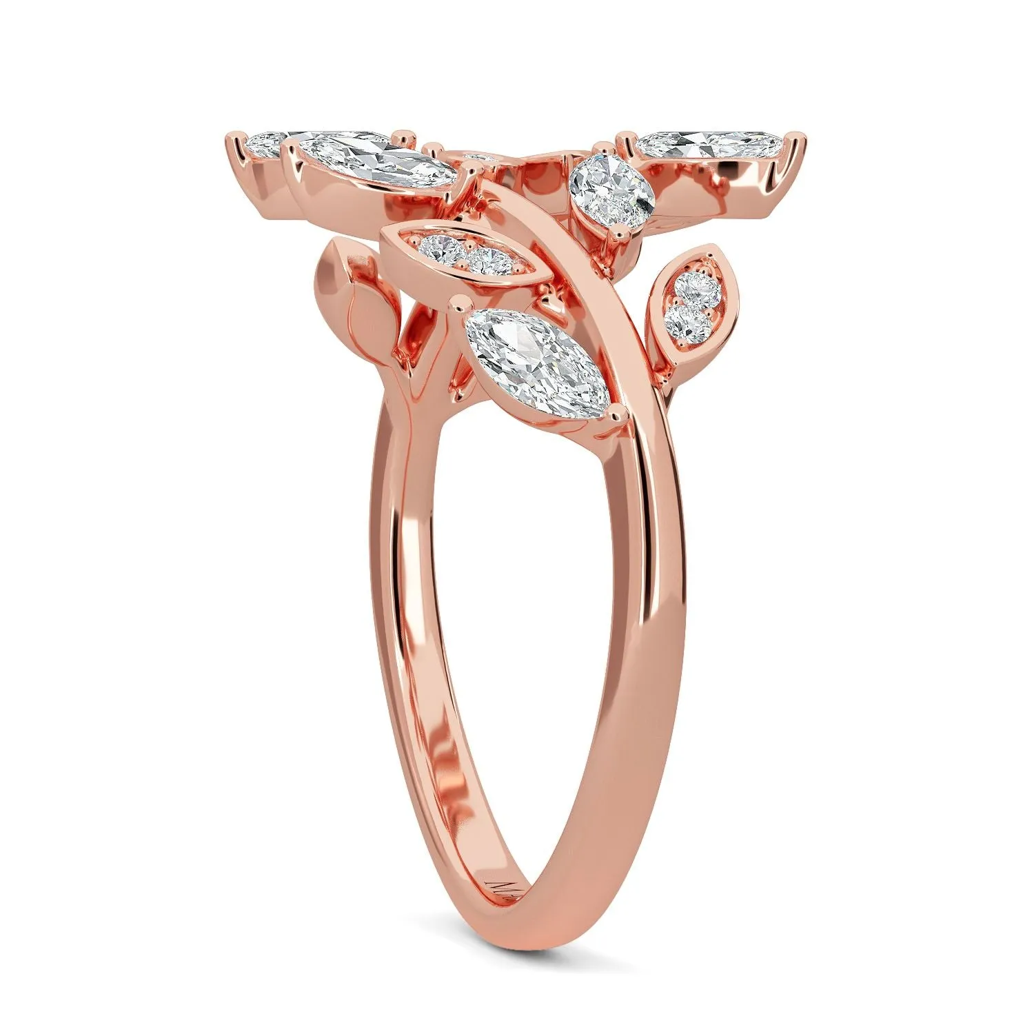 AUTRE - 14k Rose Gold 0.50ct Lab Grown Diamond Flower Fashion Ring