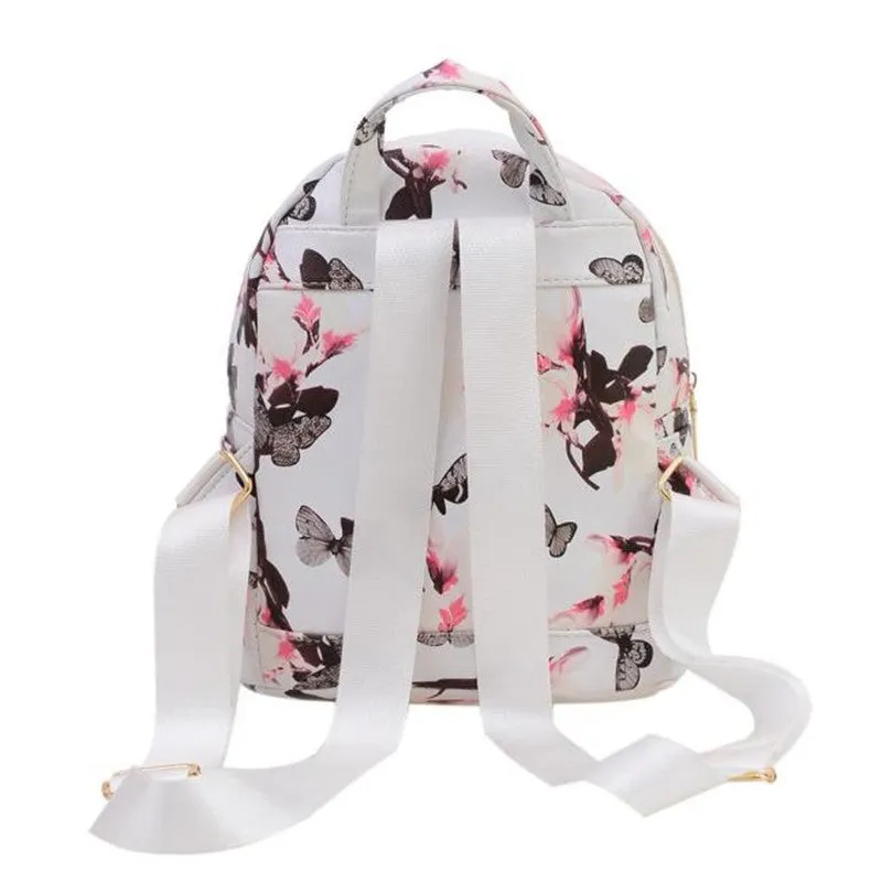 Backpack Women School Bags For Teenagers Floral Printing PU Leather Bag bolsa feminina