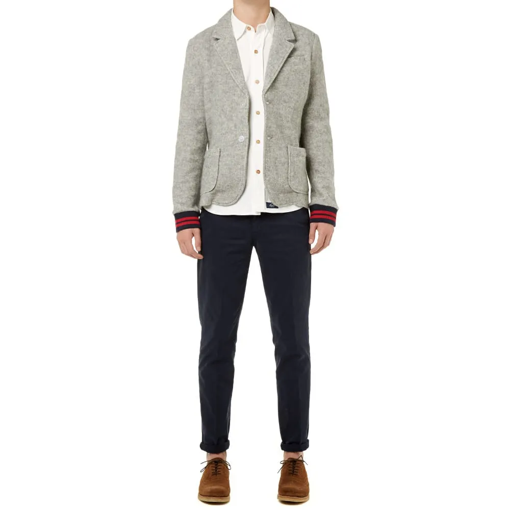 Band of Outsiders Heavy Melton Varsity BlazerLight Grey