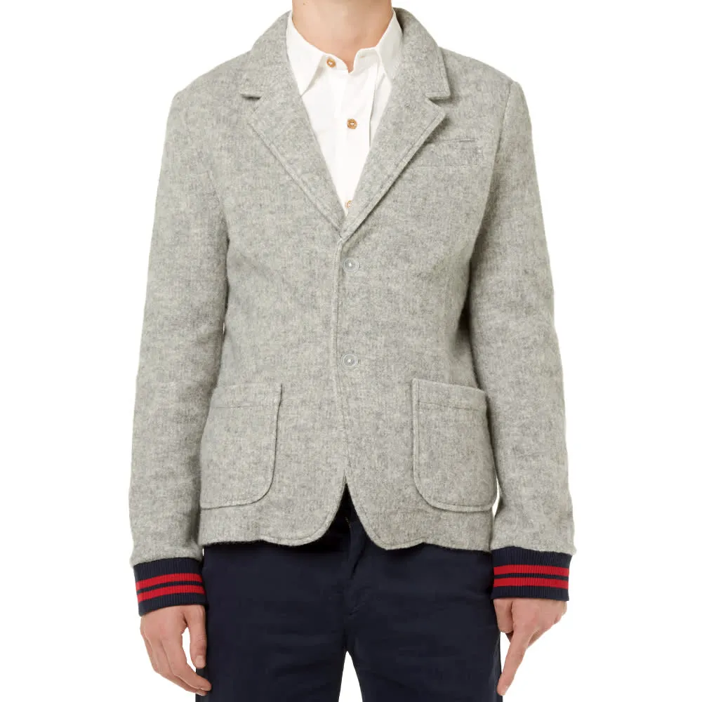 Band of Outsiders Heavy Melton Varsity BlazerLight Grey