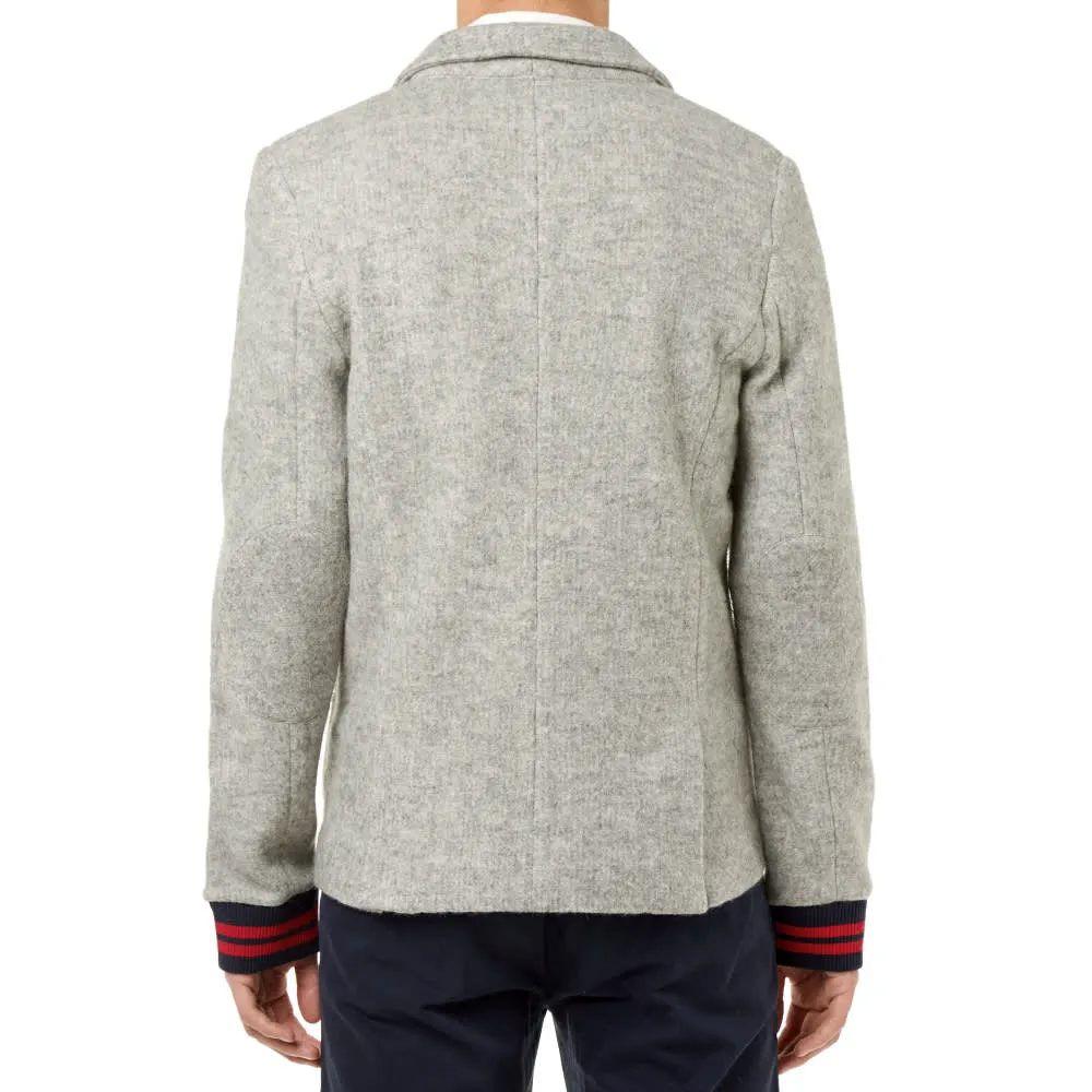 Band of Outsiders Heavy Melton Varsity BlazerLight Grey