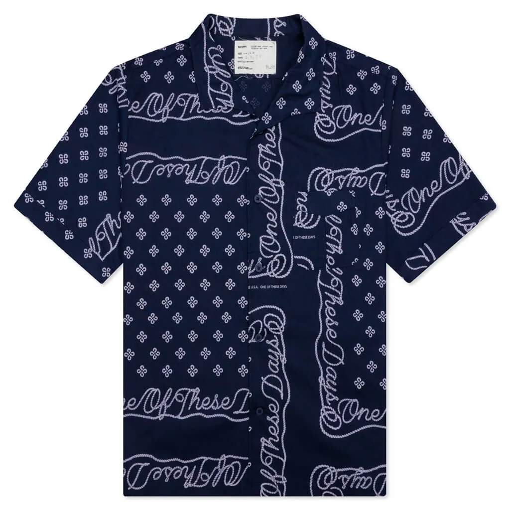 Bandana Button Up Shirt - Navy