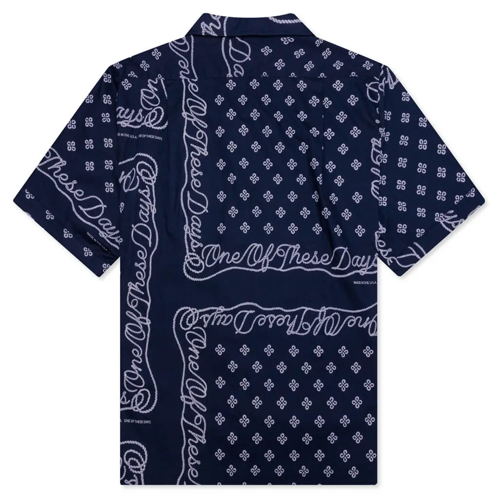 Bandana Button Up Shirt - Navy