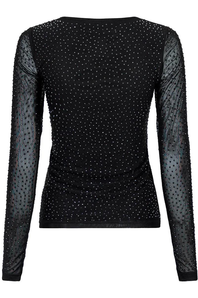 Basira Stone Mesh Blouse | Bluse fra Neo Noir