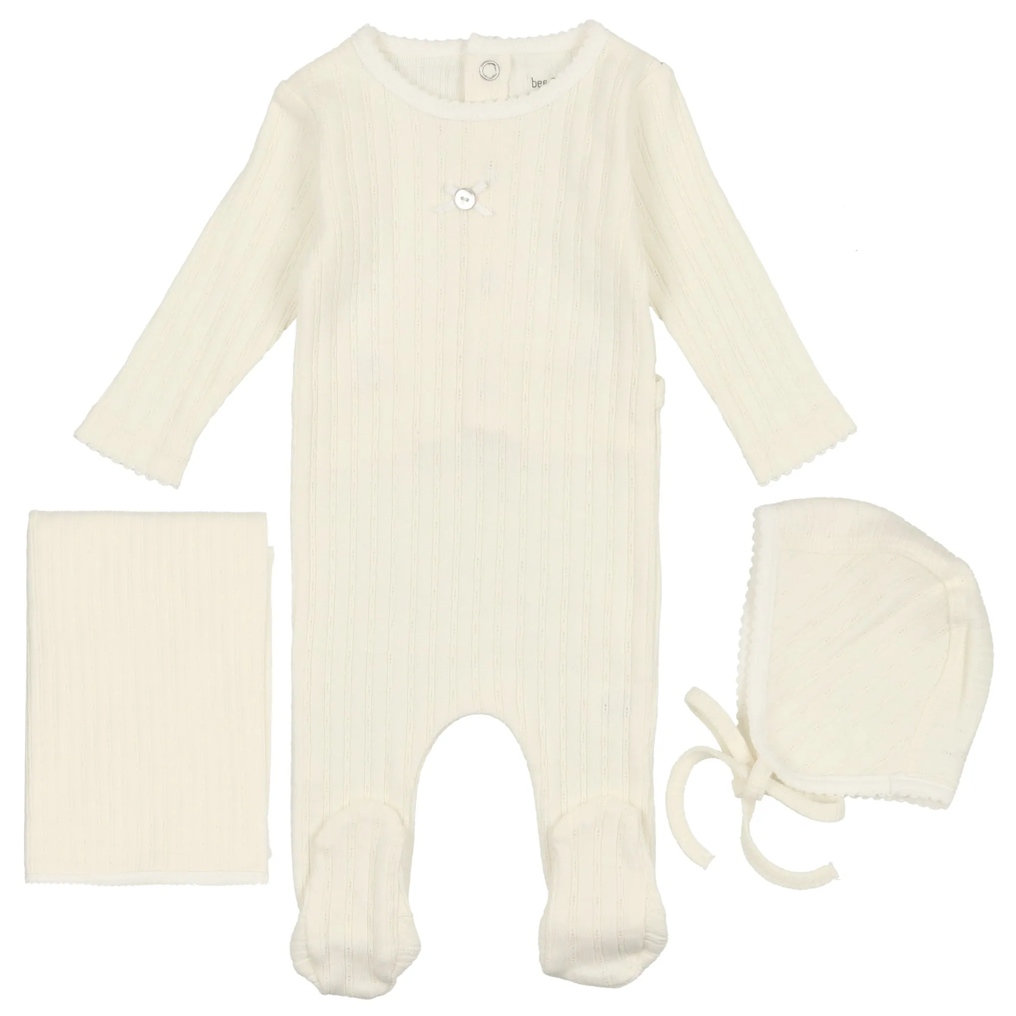 Bee & Dee Ivory Pointelle Collection Layette Set