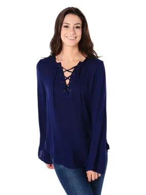     BELLA DAHL  Bell Sleeve Lace-Up Top    