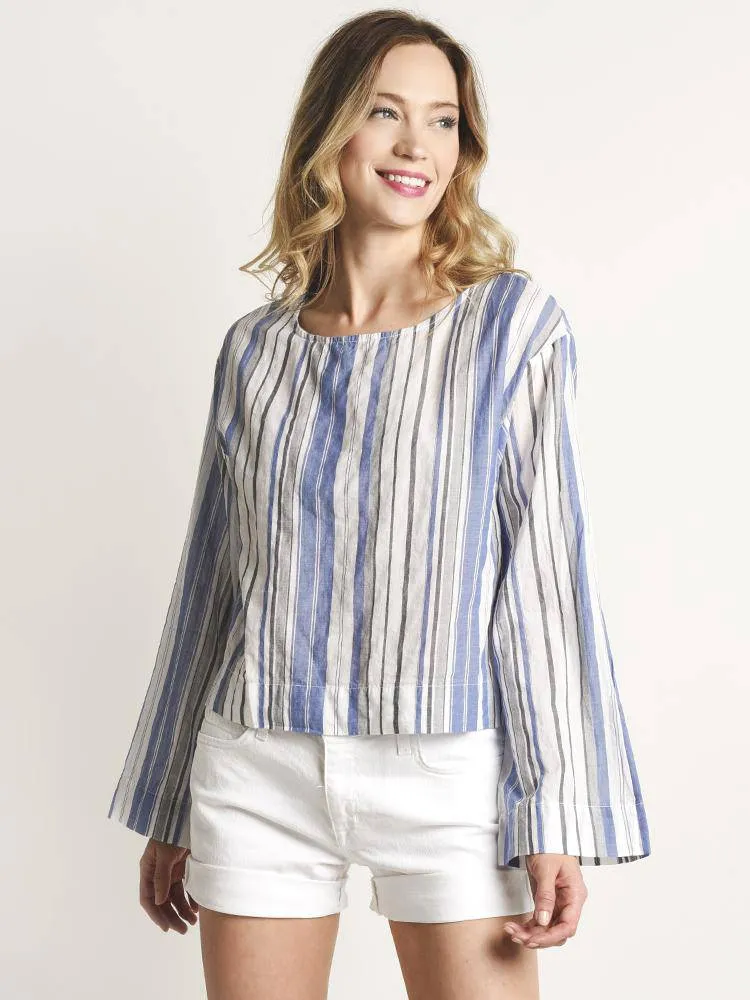     BELLA DAHL  Bell Sleeve Tieback Shirt    