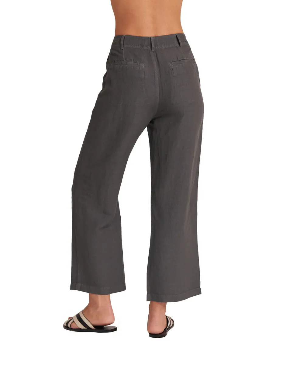 bella dahl Blakely linen utility crop pant charcoal shadow