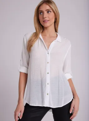 Bella Dahl Capri Button Down in Winter White