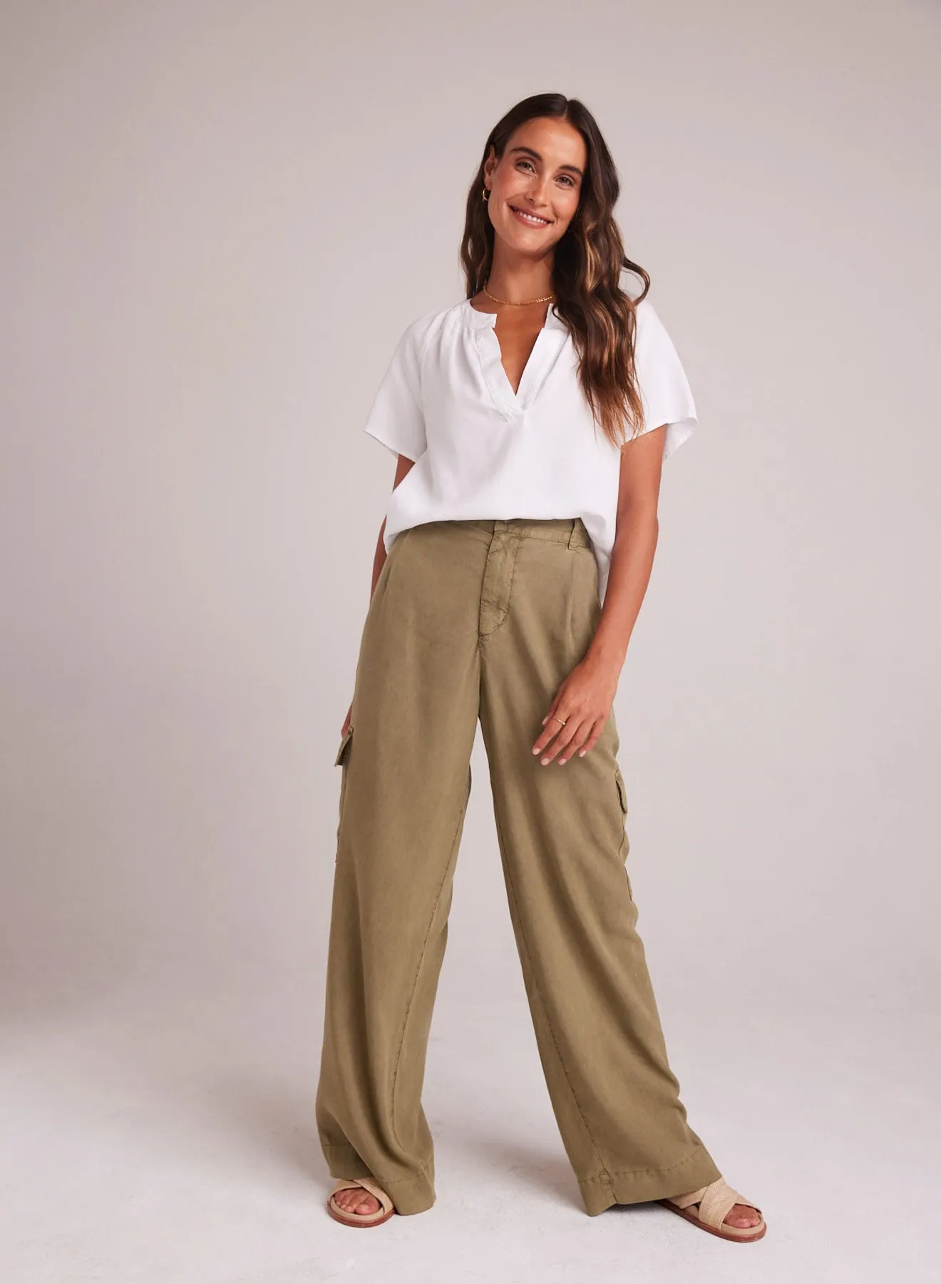 Bella Dahl Cargo Wide Leg - French Olive