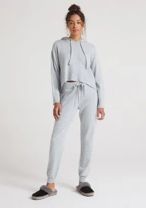 bella dahl Cashmere Wide Rib Jogger in Heather Grey