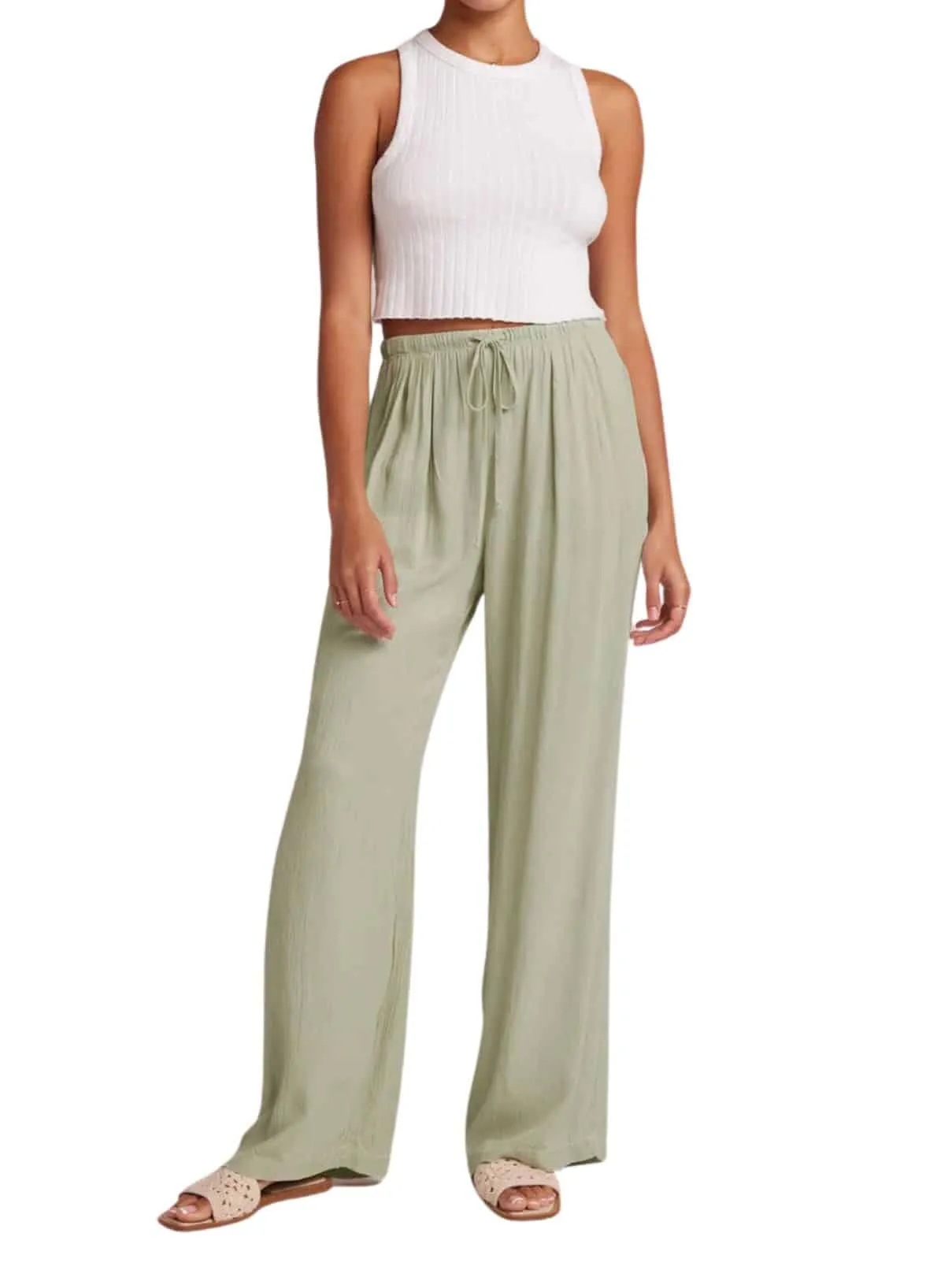 Bella Dahl Easy Wide Leg Pant in Coastal Sage