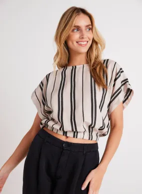 Bella Dahl Elastic Waist Blouse - Soft Ecru