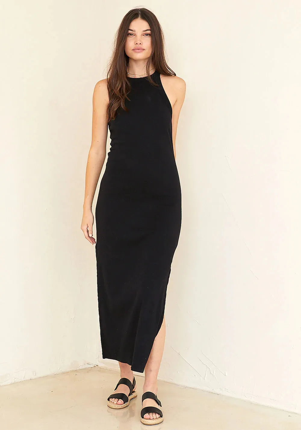 Bella Dahl  - Fitted Halter Midi Dress - Black