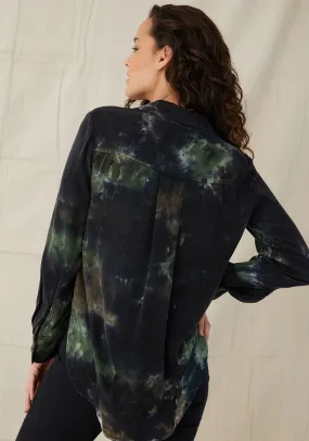 Bella Dahl - Flowy Button Down- Camo Dye