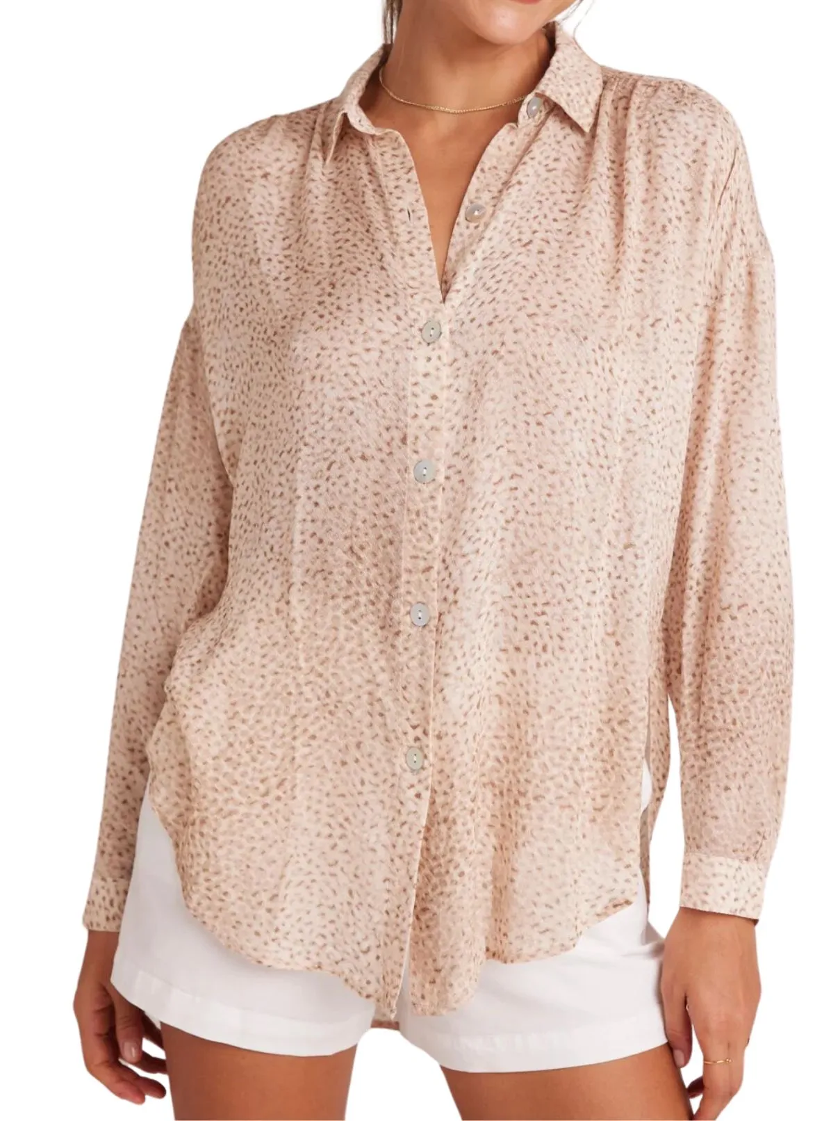 Bella Dahl Flowy Shirt in Sand