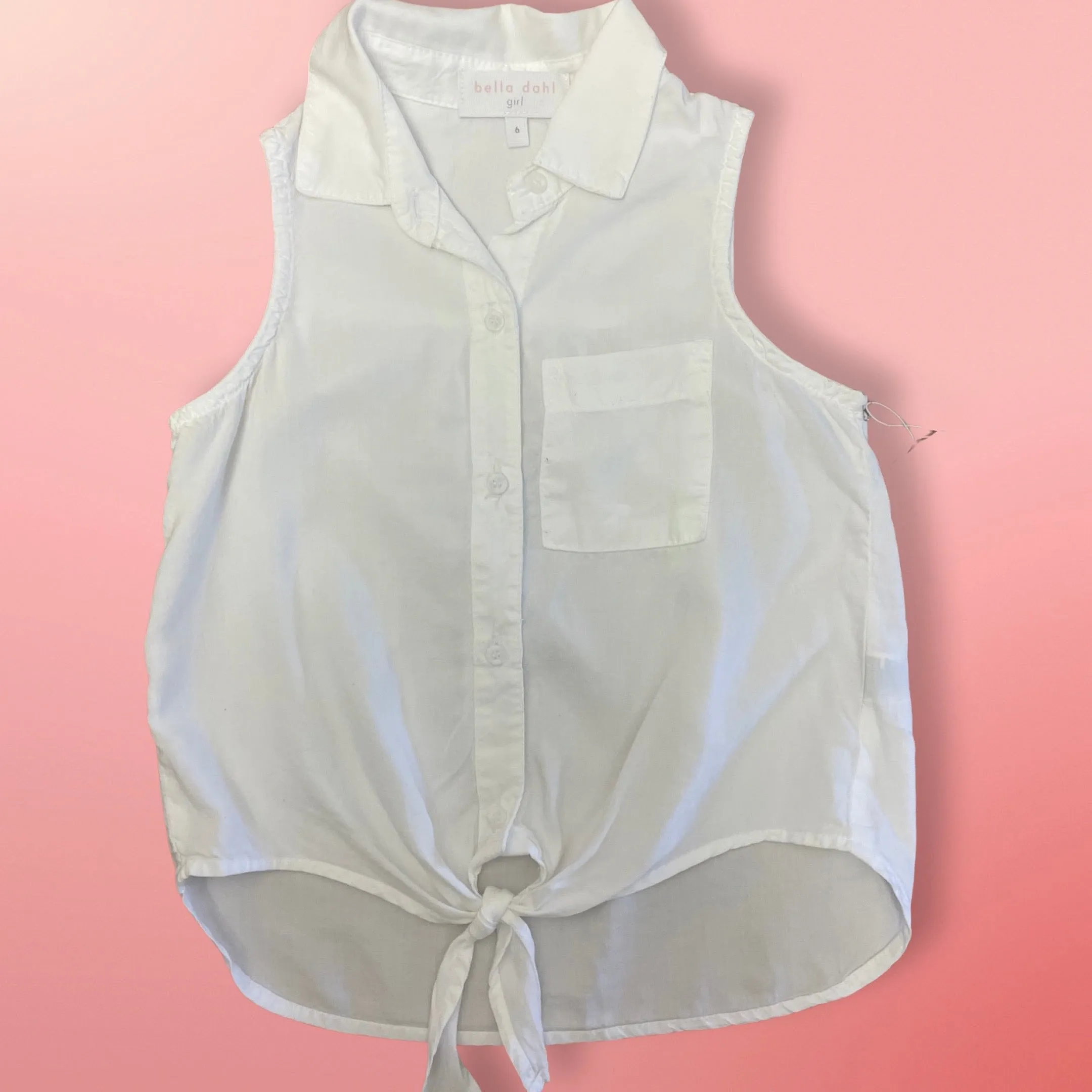 Bella Dahl Girl White Sleeveless Button down