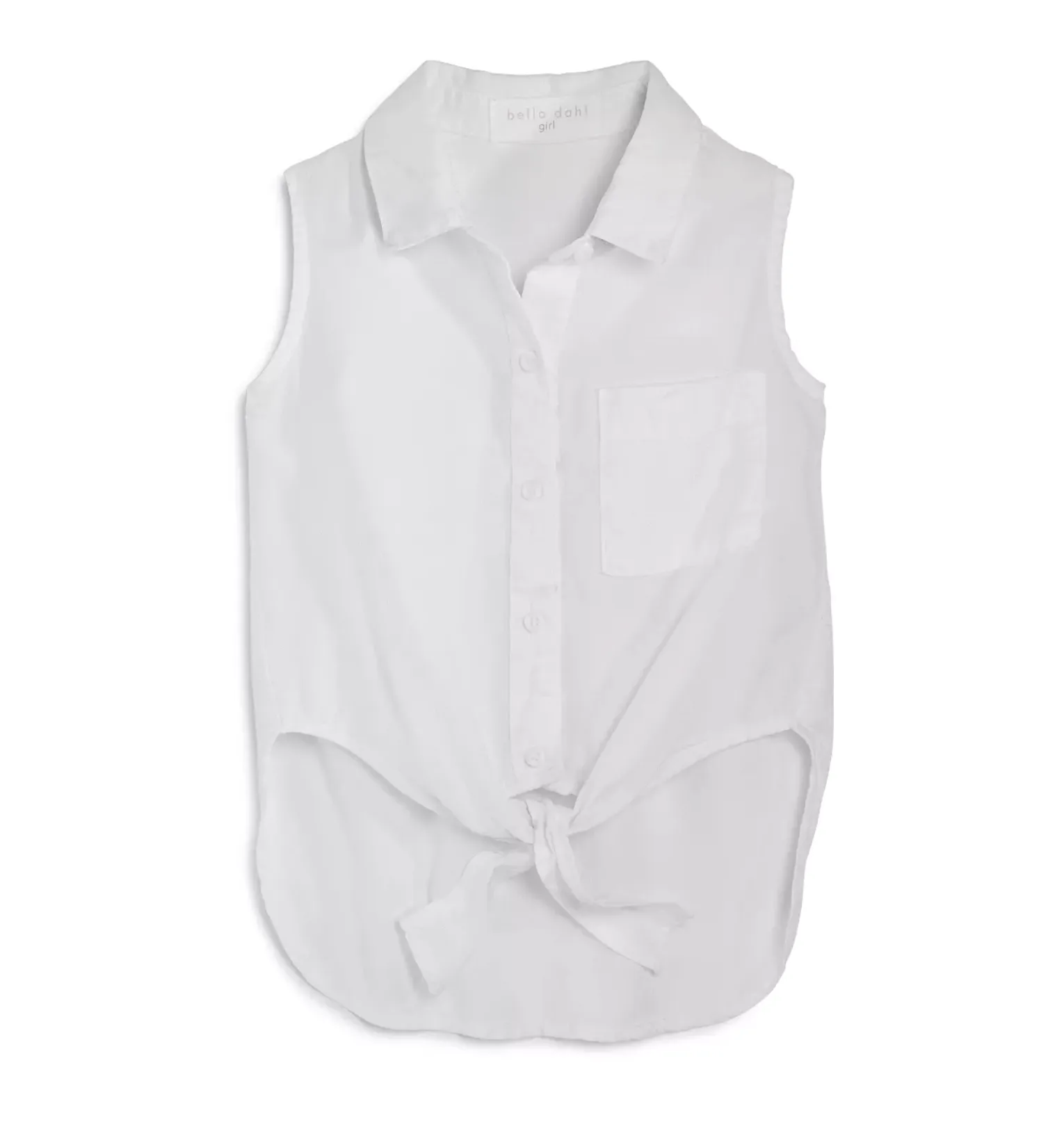 Bella Dahl Girl White Sleeveless Button down