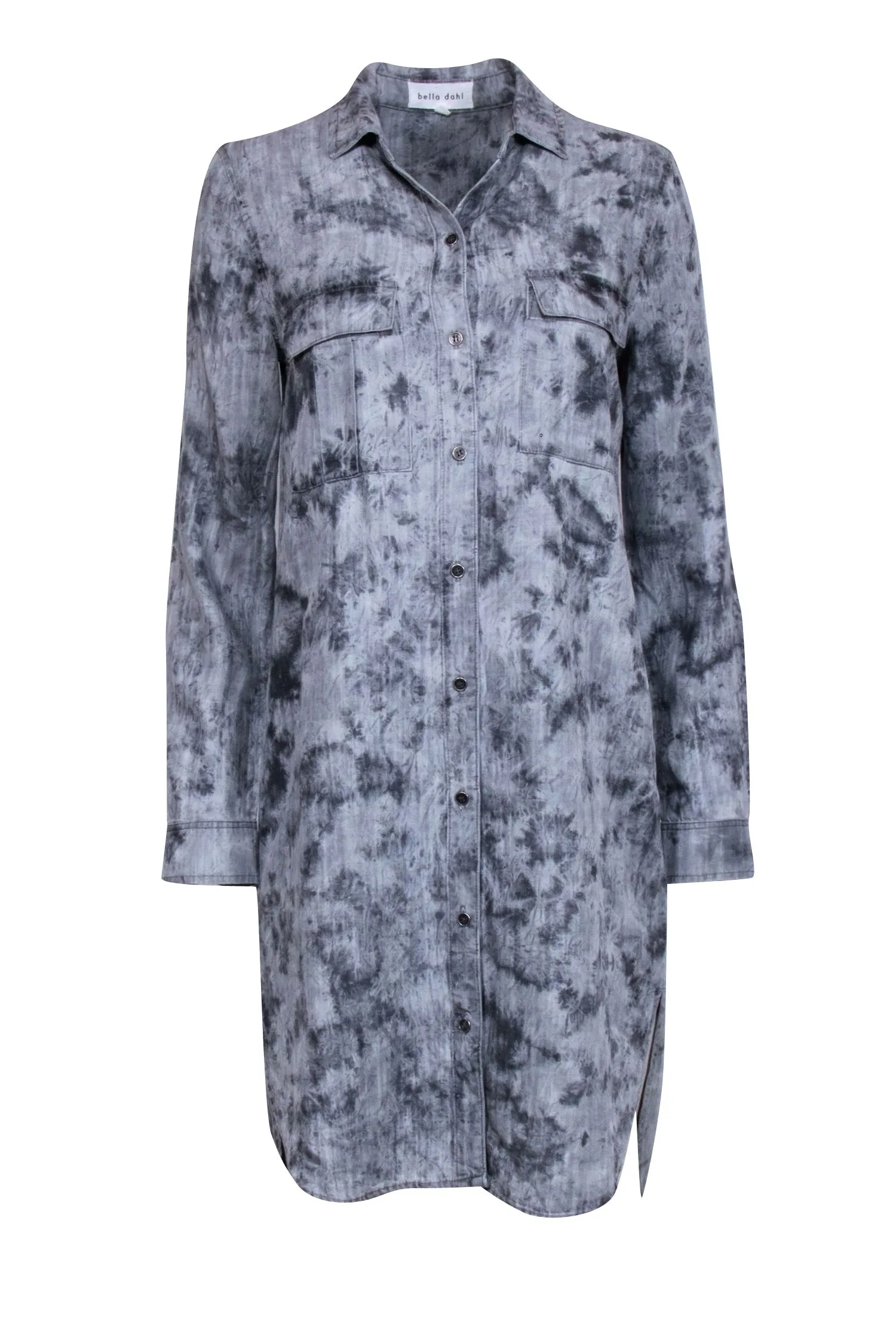 Bella Dahl - Grey Tye Dye Long Sleeve Dress Sz S