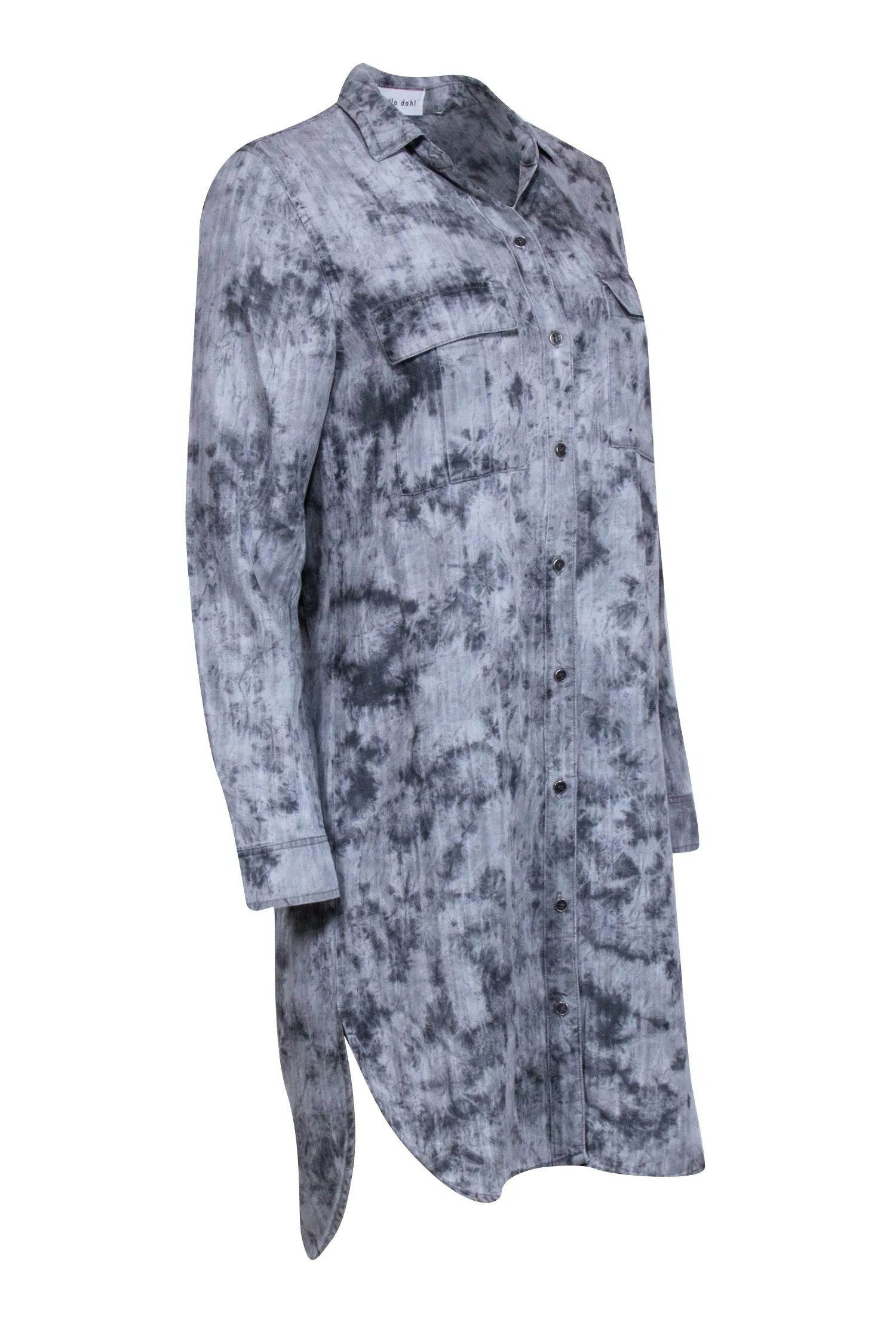 Bella Dahl - Grey Tye Dye Long Sleeve Dress Sz S