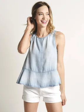     BELLA DAHL  Hi Lo Peplum Tank    