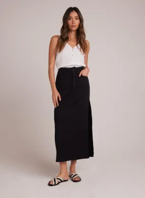 Bella Dahl Indigo Linen Cotton Side Slit Skirt in Black