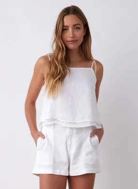 Bella Dahl Layered Button Back Cami in White