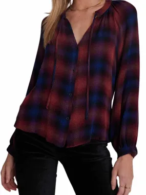 Bella Dahl L/S Plaid Button Down in Jewel Tone