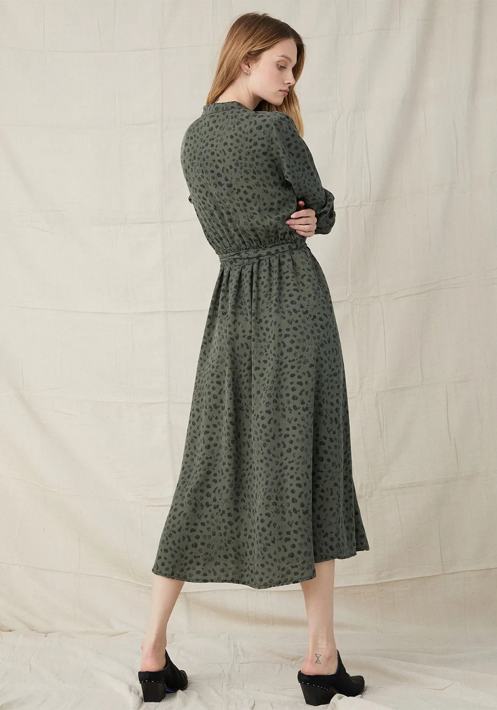 Bella Dahl - Maxi Shirt Dress - Dark Ivy Dot