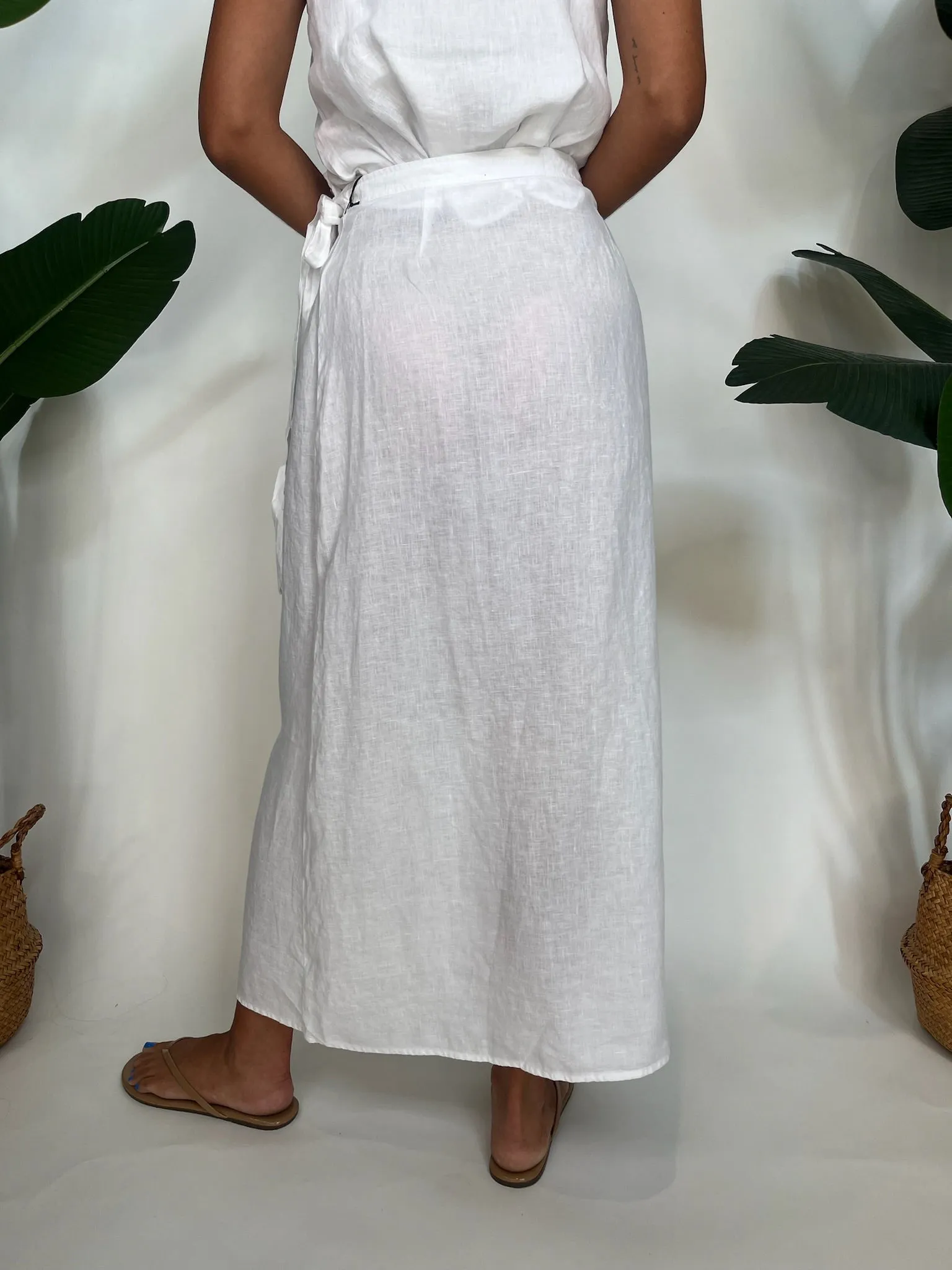 Bella Dahl Maxi Wrap Skirt White