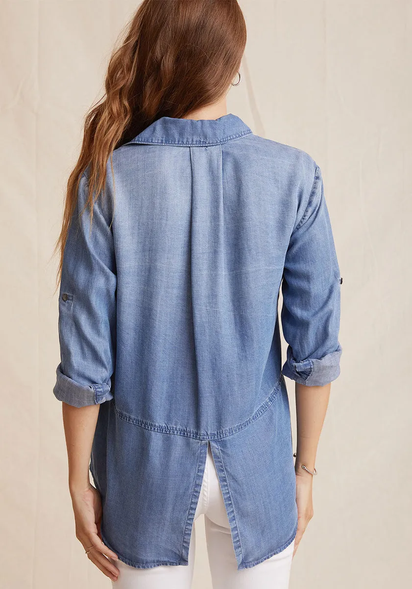 Bella Dahl Medium Ombre Split Back Button Down