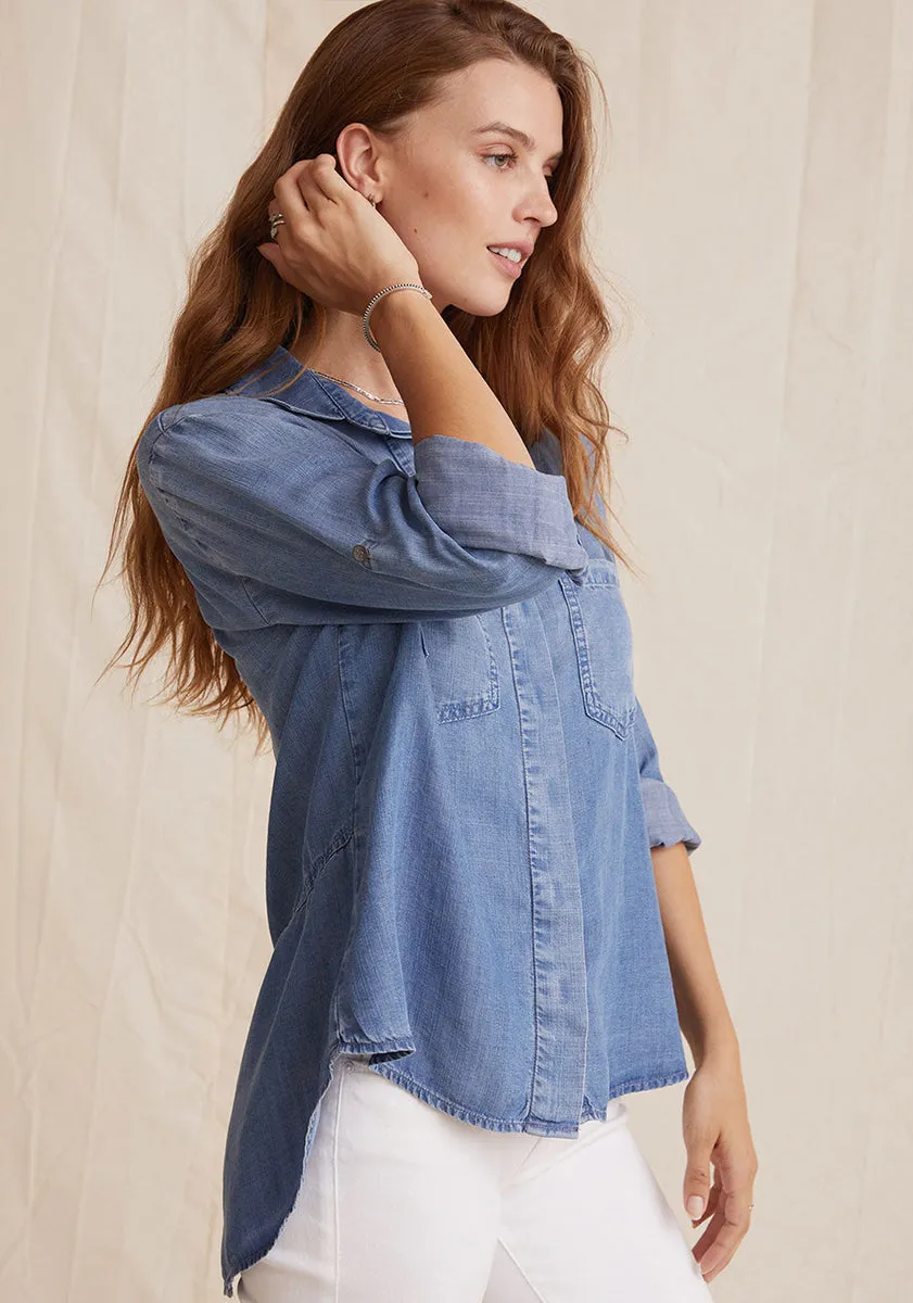 Bella Dahl Medium Ombre Split Back Button Down