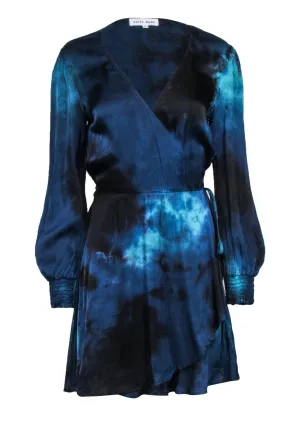 Bella Dahl - Navy Blue Ombre Satin Dress Sz S