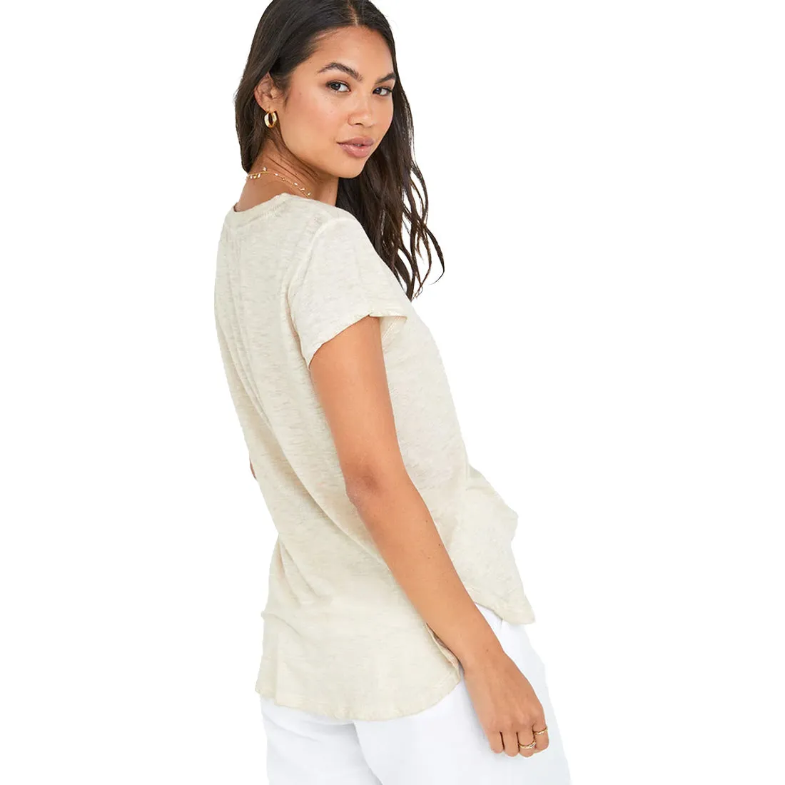 Bella Dahl Rib Neck V-Tee - Women's