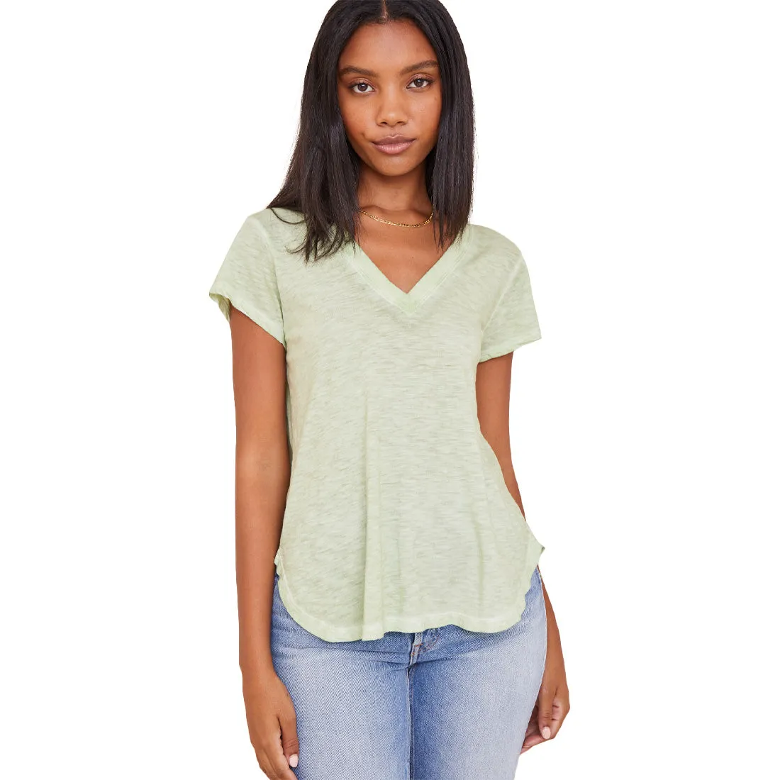 Bella Dahl Rib Neck V-Tee - Women's