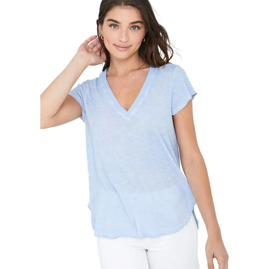 Bella Dahl Rib Neck V-Tee - Women's