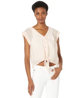 bella dahl Roll Sleeve Tie Front Top Women's