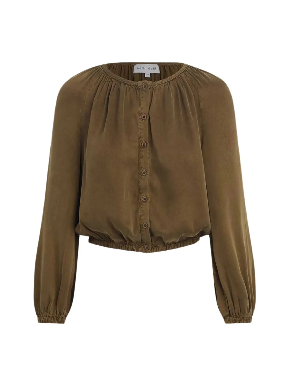 Bella Dahl Shirred Blouse in Autumn Olive